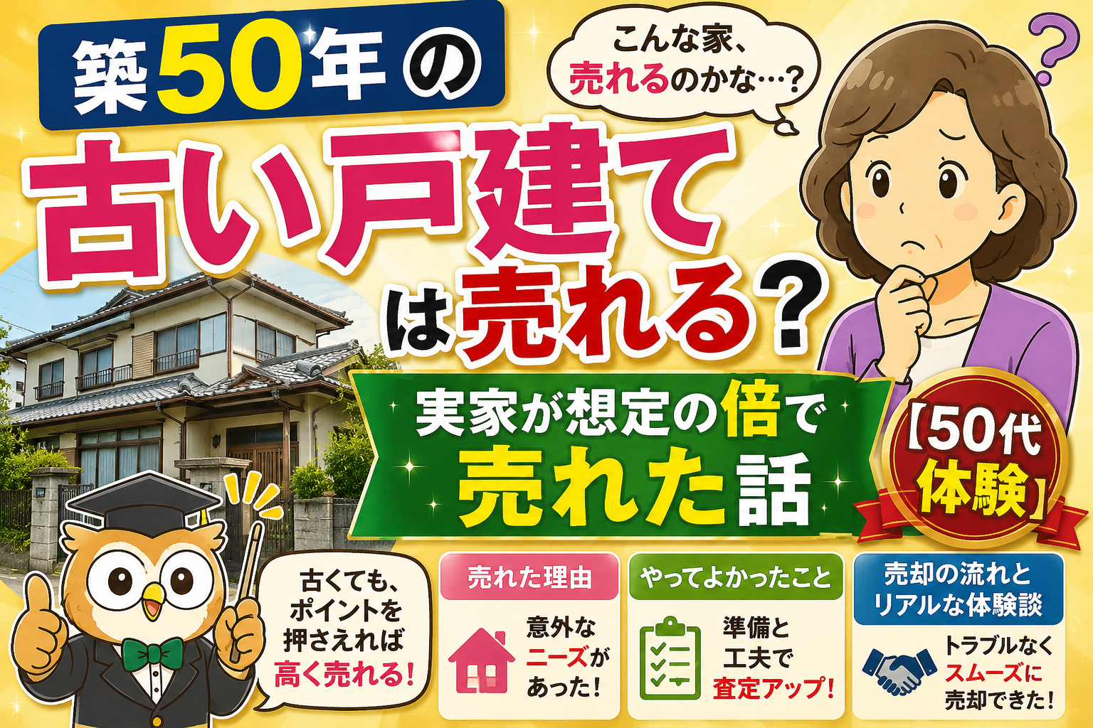 築50年の古い戸建ては売れる？実家が想定の倍で売れた話