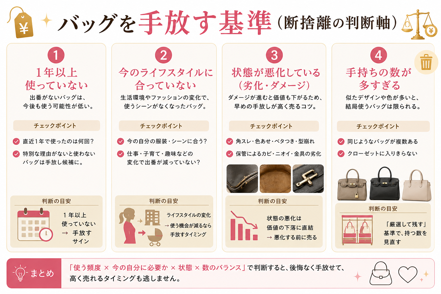 ブランドバッグを手放す基準（断捨離の判断軸）