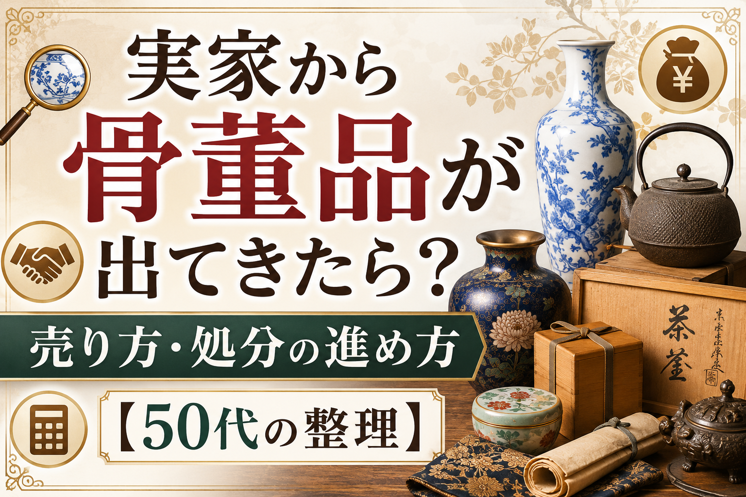 実家から骨董品が出てきたら？売り方・処分の進め方【50代の整理】