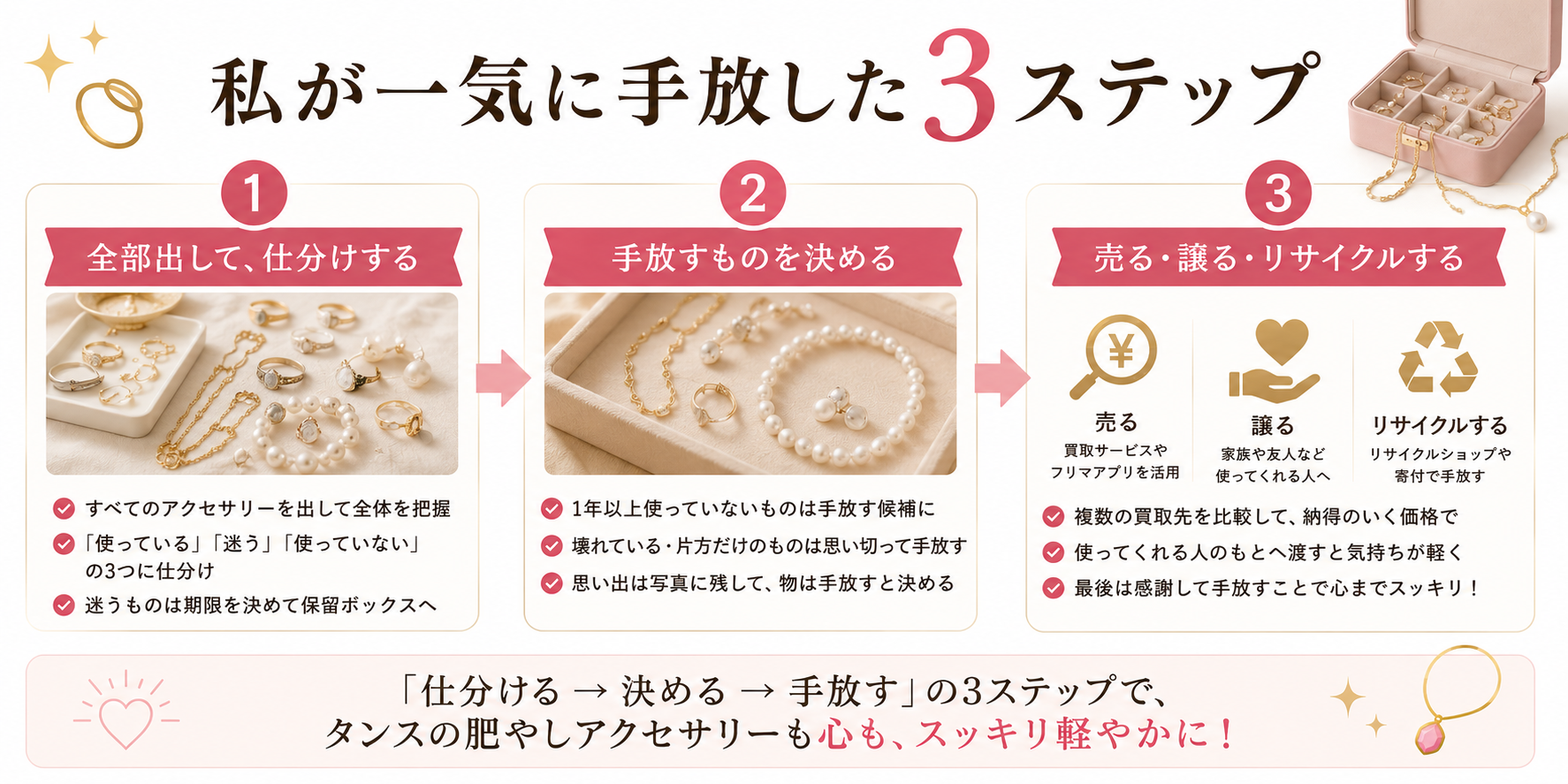 アクセサリーを一気に手放した3ステップ