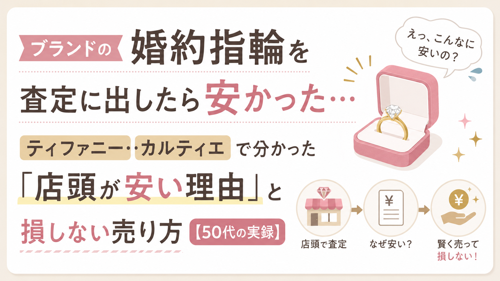 ティファニー・カルティエの婚約指輪はどこで高く売れる？査定実例と損しない売り方【実録】