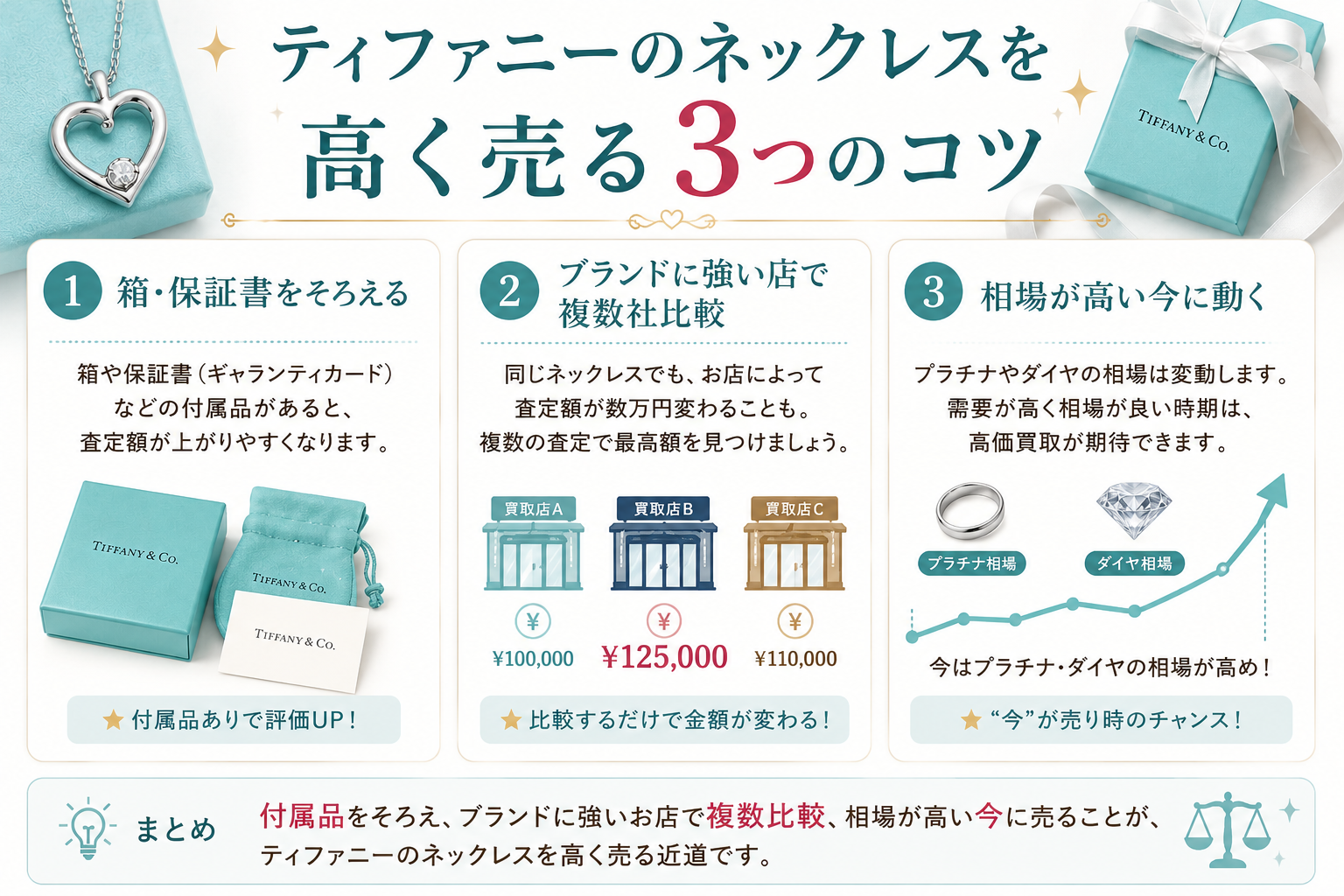 ティファニーのネックレスを高く売る3つのコツ