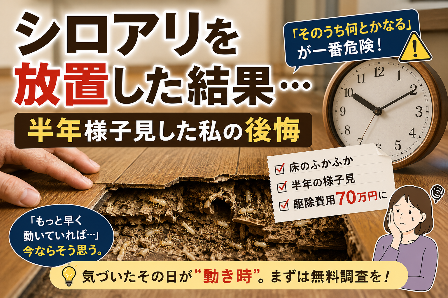 シロアリを放置した結果…半年様子見した私の後悔【体験談】