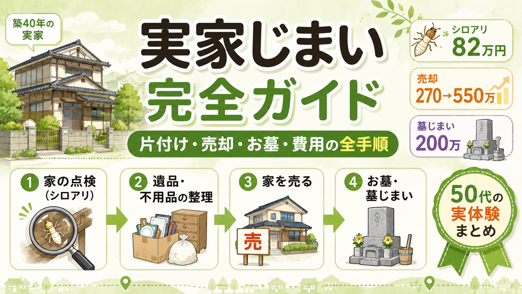 実家じまいとは？片付け・売却・お墓・費用の全手順【50代の実体験まとめ】
