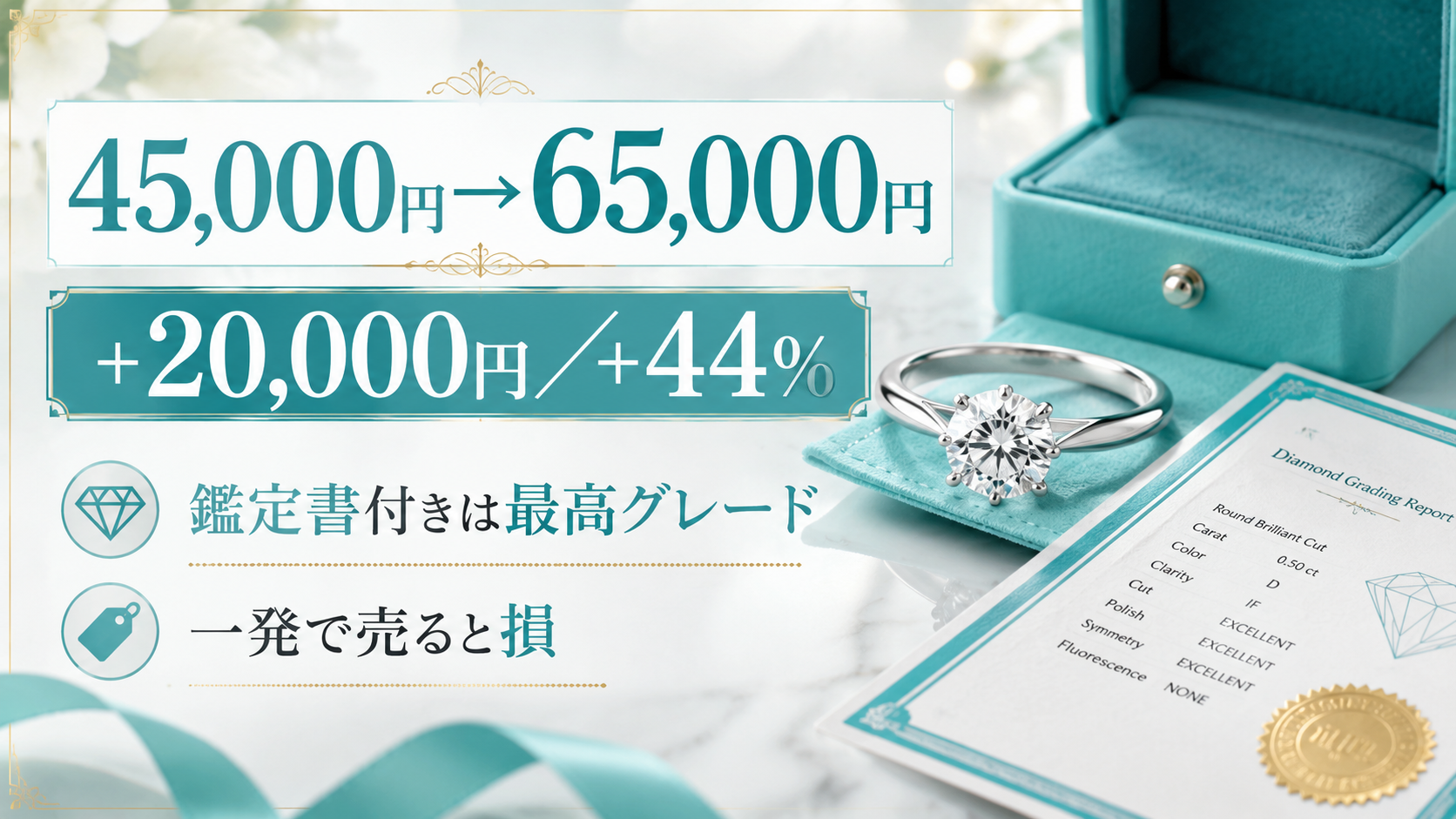 ティファニー チャネルセッティング（0.46ct）買取実例｜大吉6万→7.5