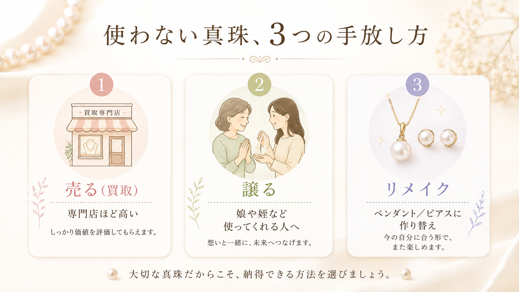 使わない真珠の3つの手放し方｜売る・譲る・リメイク