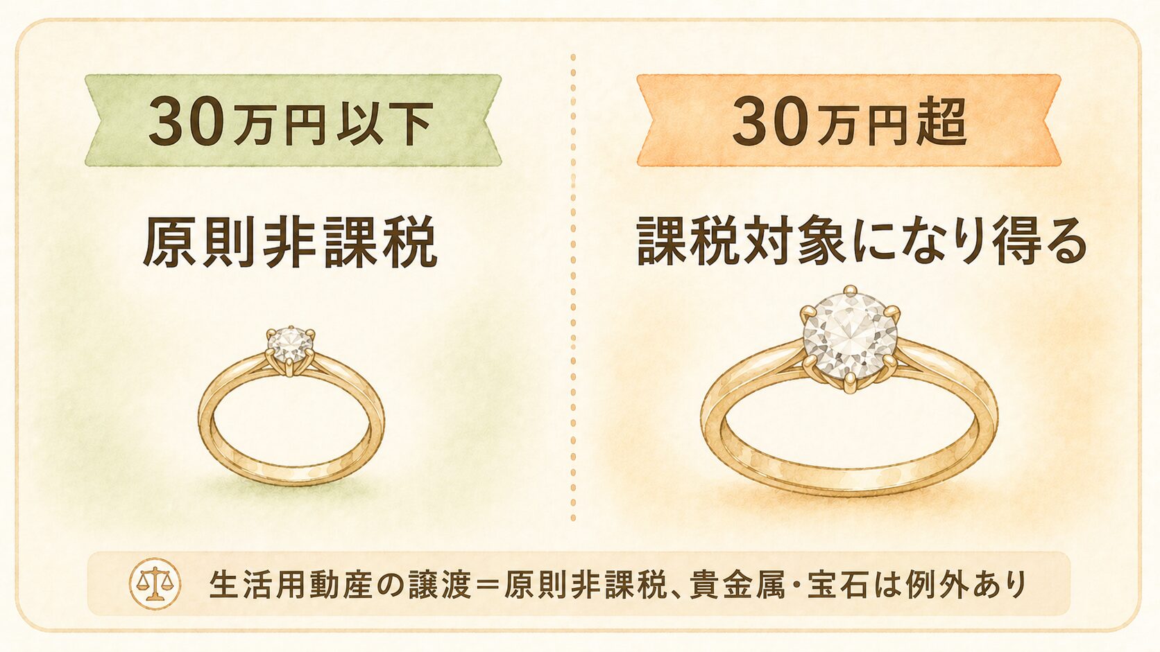 30万円を境に非課税と課税対象が分かれることを示す図解