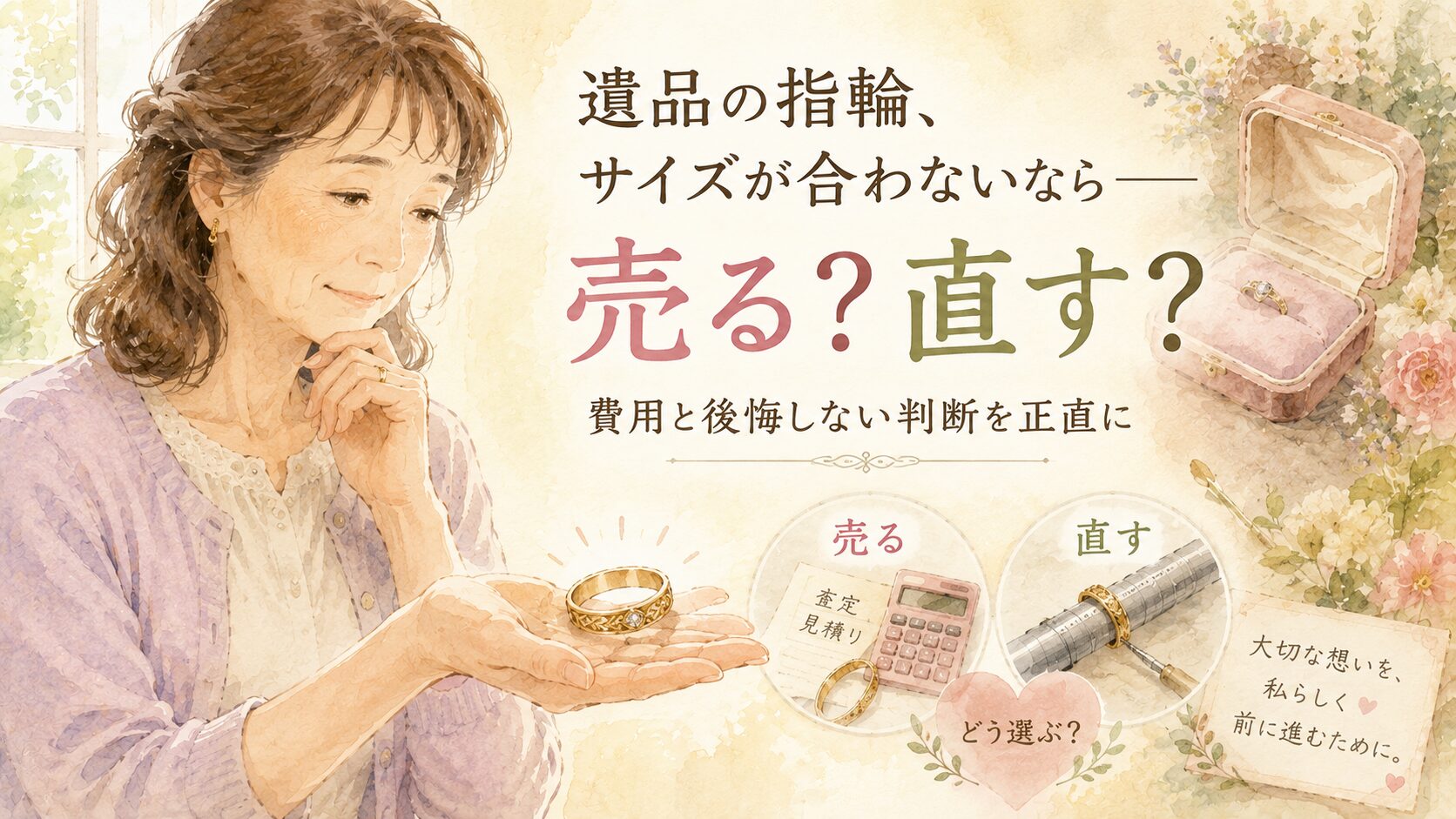 遺品の指輪、サイズが合わないなら売る？直す？費用を比べて決めた話